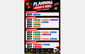 Planning jusqu'à Noël !