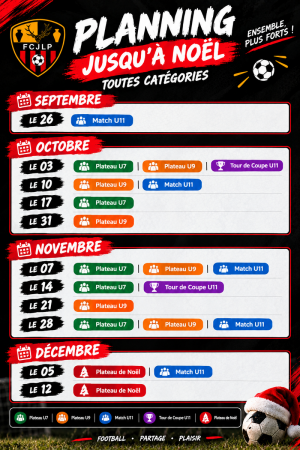 Planning jusqu'à Noël !