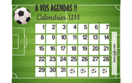 Calendrier U11 2e phase