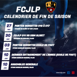 Vos dates de fin de saison !