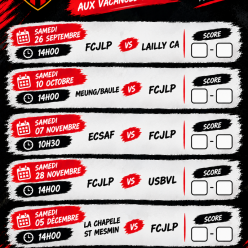 Planning U11 Septembre-Noël